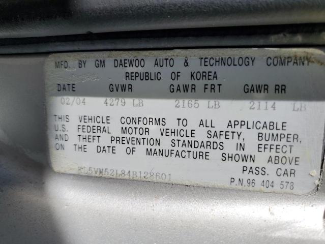Photo 10 from auction – 2004 SUZUKI VERONA EX with VIN KL5VM52L84B128601