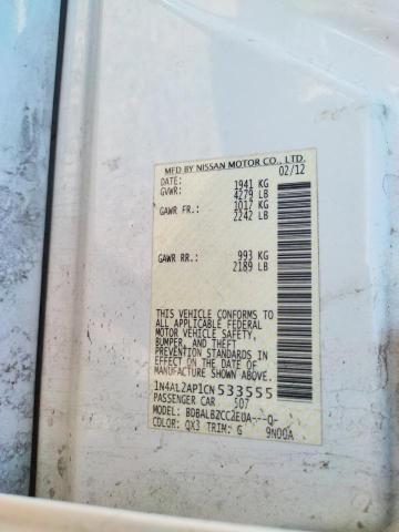 Photo 10 from auction – 2012 NISSAN ALTIMA BAS with VIN 1N4AL2AP1CN533555
