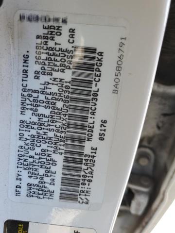 Photo 10 from auction – 2004 TOYOTA CAMRY LE with VIN 4T1BE32KX4U286301