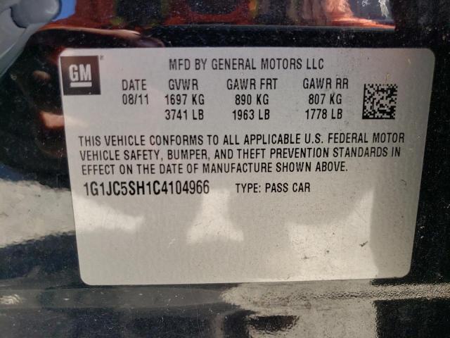 Photo 10 from auction – 2012 CHEVROLET SONIC LT with VIN 1G1JC5SH1C4104966