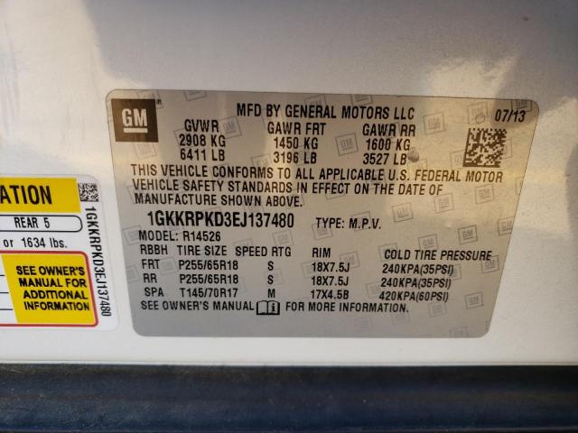 Photo 10 from auction – 2014 GMC ACADIA SLE with VIN 1GKKRPKD3EJ137480