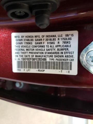 Photo 10 from auction – 2015 HONDA CIVIC LX with VIN 19XFB2F58FE282486