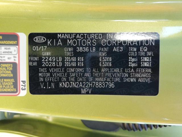 Photo 10 from auction – 2017 KIA SOUL with VIN KNDJN2A22H7883796