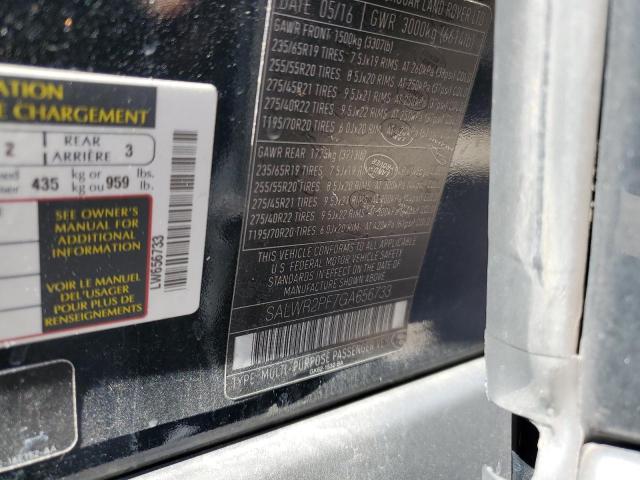 Photo 10 from auction – 2016 LAND ROVER RANGE ROVE with VIN SALWR2PF7GA656733