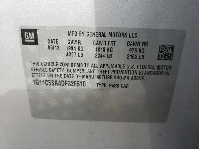 Photo 10 from auction – 2013 CHEVROLET MALIBU 1LT with VIN 1G11C5SA4DF326510