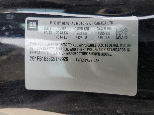 Photo 10 from auction – 2012 CHEVROLET CAMARO LT with VIN 2G1FB1E36C9162926