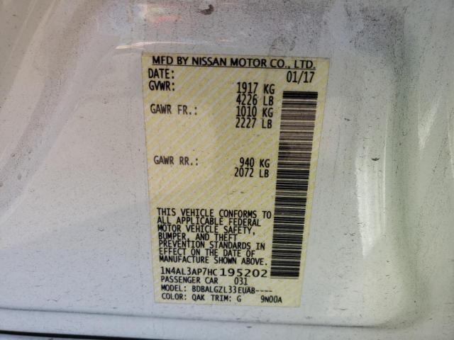 Photo 10 from auction – 2017 NISSAN ALTIMA 2.5 with VIN 1N4AL3AP7HC195202