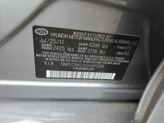 Photo 10 from auction – 2012 HYUNDAI SONATA with VIN 5NPEC4AC0CH341256