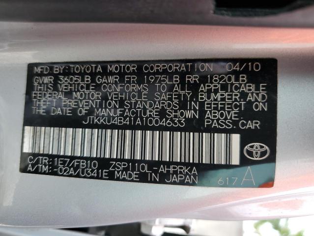 Photo 10 from auction – 2010 TOYOTA SCION XD with VIN JTKKU4B41A1004633