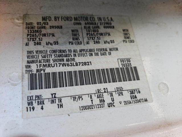 Photo 10 from auction – 2003 FORD EXPEDITION with VIN 1FMRU17W63LB72821