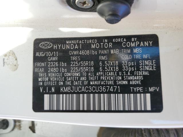 Photo 10 from auction – 2012 HYUNDAI TUCSON GLS with VIN KM8JUCAC3CU367471