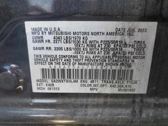 Photo 10 from auction – 2013 MITSUBISHI OUTLANDER with VIN 4A4AP5AU7DE024165