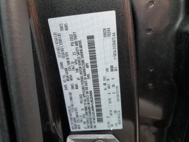 Photo 10 from auction – 2017 FORD ESCAPE TIT with VIN 1FMCU0J99HUB20586