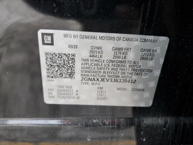 Photo 10 from auction – 2018 CHEVROLET EQUINOX LT with VIN 2GNAXJEV3J6339412