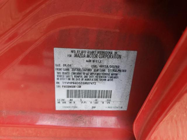 Photo 10 from auction – 2005 MAZDA MAZDA6 with VIN 1YVHP84D555M07472