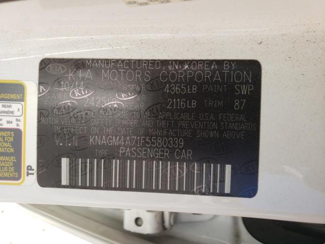 Photo 10 from auction – 2015 KIA OPTIMA LX with VIN KNAGM4A71F5580339