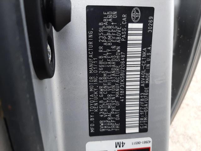 Photo 10 from auction – 2011 TOYOTA CAMRY BASE with VIN 4T1BF3EK5BU206487