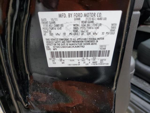Photo 10 from auction – 2012 FORD ESCAPE XLT with VIN 1FMCU9DG4CKA96782