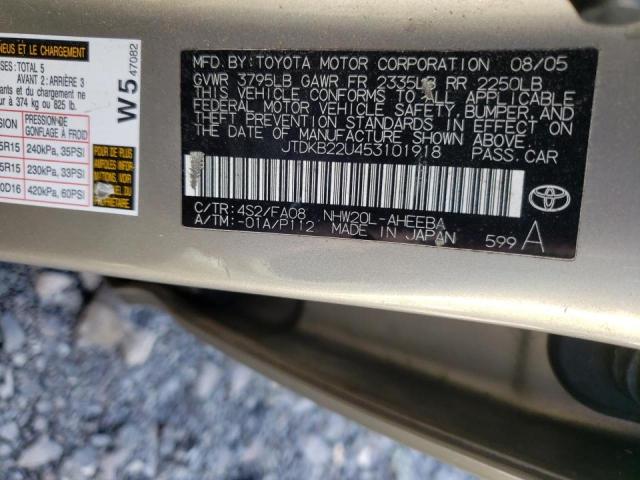 Photo 10 from auction – 2005 TOYOTA PRIUS with VIN JTDKB22U453101918