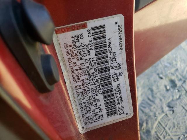 Photo 10 from auction – 1993 TOYOTA COROLLA LE with VIN JT2AE09E7P0002674