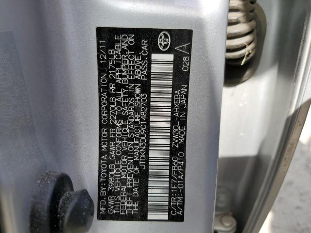 Photo 10 from auction – 2012 TOYOTA PRIUS with VIN JTDKN3DU9C1482703