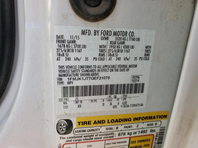 Photo 10 from auction – 2016 FORD EXPEDITION with VIN 1FMJK1JT7GEF21075