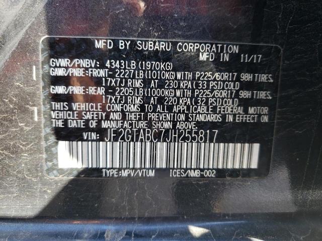 Photo 10 from auction – 2018 SUBARU CROSSTREK with VIN JF2GTABC7JH255817