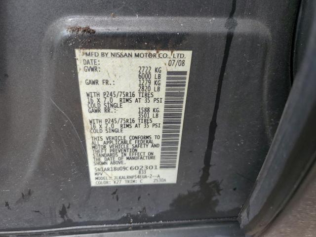 Photo 10 from auction – 2009 NISSAN PATHFINDER with VIN 5N1AR18U09C602301