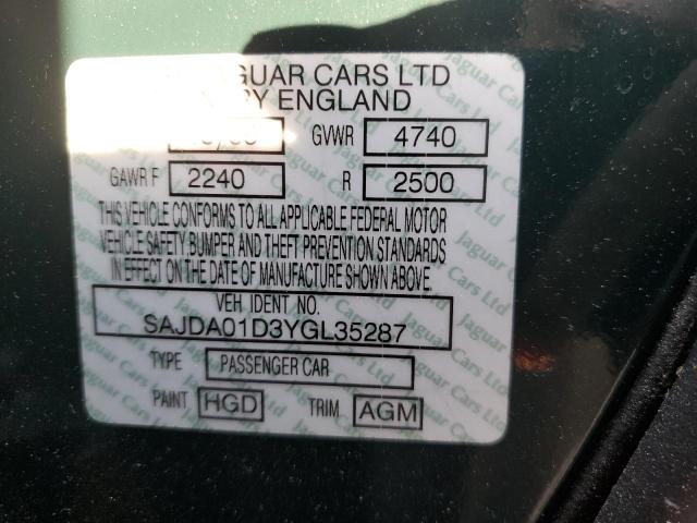 Photo 10 from auction – 2000 JAGUAR S-TYPE with VIN SAJDA01D3YGL35287