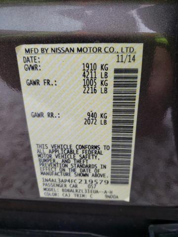 Photo 10 from auction – 2015 NISSAN ALTIMA 2.5 with VIN 1N4AL3AP4FC219579