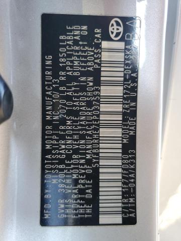 Photo 10 from auction – 2014 TOYOTA COROLLA L with VIN 5YFBURHE7EP037593