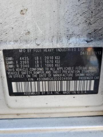 Photo 10 from auction – 2013 SUBARU LEGACY 2.5 with VIN 4S3BMBG62D3034898