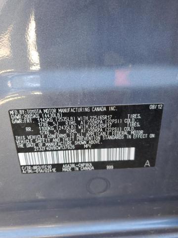 Photo 10 from auction – 2012 TOYOTA RAV4 with VIN 2T3ZF4DV8CW137626