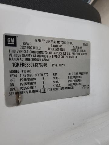 Photo 10 from auction – 2007 GMC YUKON DENA with VIN 1GKFK63807J373976