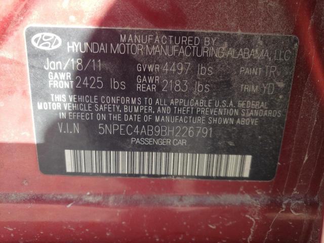 Photo 10 from auction – 2011 HYUNDAI SONATA SE with VIN 5NPEC4AB9BH226791