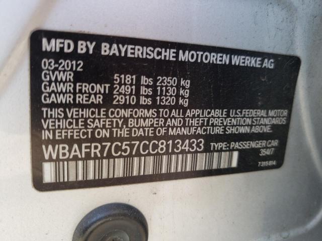 Photo 10 from auction – 2012 BMW 535 I with VIN WBAFR7C57CC813433