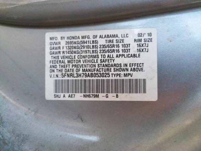 Photo 10 from auction – 2010 HONDA ODYSSEY EX with VIN 5FNRL3H79AB053025