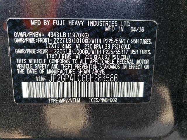Photo 10 from auction – 2016 SUBARU CROSSTREK with VIN JF2GPALC6GH283586