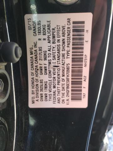 Photo 10 from auction – 2015 HONDA CIVIC SI with VIN 2HGFB6E5XFH709875
