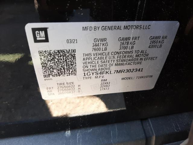 Photo 10 from auction – 2021 CADILLAC ESCALADE S with VIN 1GYS4FKL7MR302341