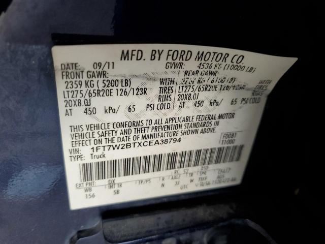 Photo 10 from auction – 2012 FORD F250 SUPER with VIN 1FT7W2BTXCEA38794