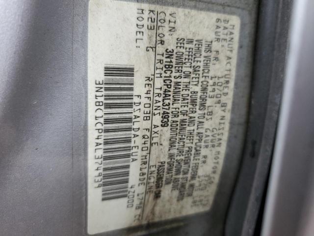 Photo 10 from auction – 2010 NISSAN VERSA S with VIN 3N1BC1CP4AL374939