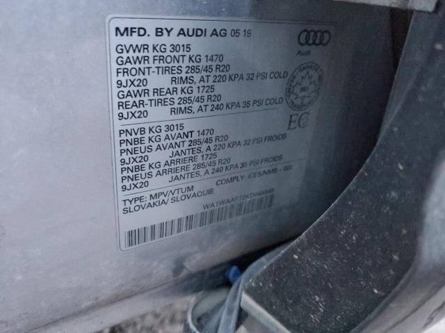 Photo 10 from auction – 2019 AUDI Q7 TECHNIK with VIN WA1WAAF72KD045948