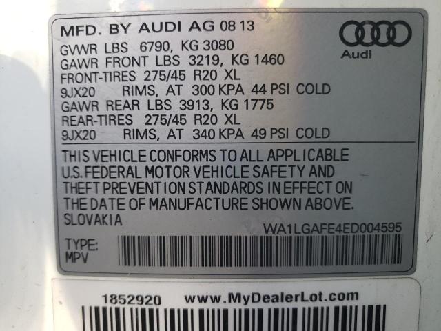 Photo 10 from auction – 2014 AUDI Q7 PREMIUM with VIN WA1LGAFE4ED004595