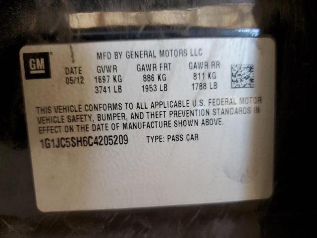 Photo 10 from auction – 2012 CHEVROLET SONIC LT with VIN 1G1JC5SH6C4205209