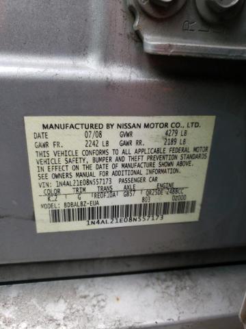 Photo 10 from auction – 2008 NISSAN ALTIMA 2.5 with VIN 1N4AL21E08N557173
