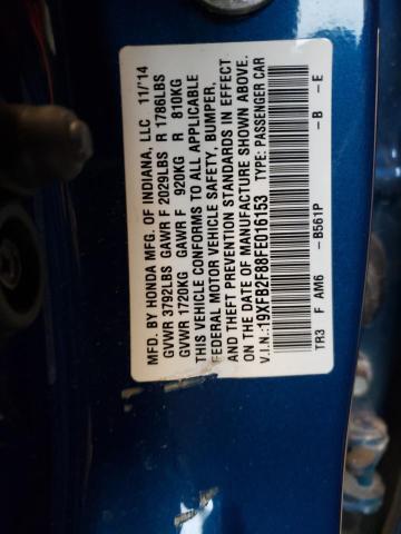 Photo 10 from auction – 2015 HONDA CIVIC EX with VIN 19XFB2F88FE016153