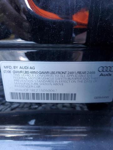 Photo 10 from auction – 2007 AUDI A4 2.0T QU with VIN WAUDF78E27A050067