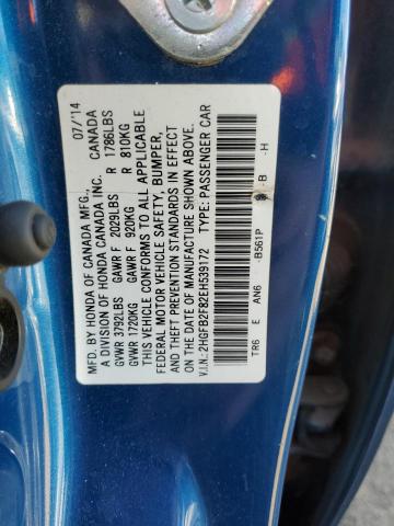 Photo 10 from auction – 2014 HONDA CIVIC EX with VIN 2HGFB2F82EH539172