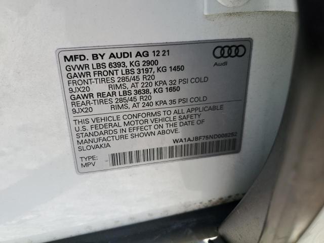 Photo 10 from auction – 2022 AUDI Q7 PREMIUM with VIN WA1AJBF75ND008252